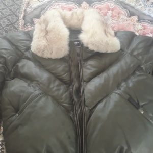 Darucci green leather bomber